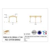 Abri 2 pentes Bois Douglas France Carport Auvent Camping-car 500x750cm H 320cm