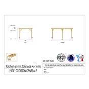 Abri Toit Plat Bois Douglas France Carport Auvent Camping-car 450x650cm H 320cm