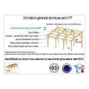 Abri 1 pente Bois Douglas France Carport Auvent voiture 300x400cm max H 250cm