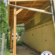 Abri 1 pente Adossé Bois Douglas France Carport Auvent voiture 300x550cm H 250cm
