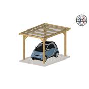 Abri Toit Plat Bois Douglas France Carport Auvent voiture 350x400cm H 250cm