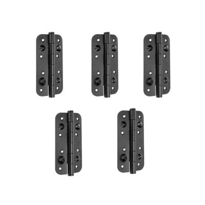 Lot 5 charnières porte sécurité 150x80mm anti-dégondage bords arrondis Acier Noir