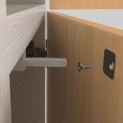 Lot 10 serrures porte visser dans meuble réglage Push Lite long. 80mm Amortisseur plastique Gris