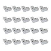 Lot 20 pieds meuble Alumix 8 haut. 24mm plastique alu.