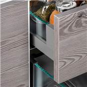 Tiroir ext. Vertex 40kg côtés verre 93mm haut 450mm prof. Acier alu. Verre Anthracite