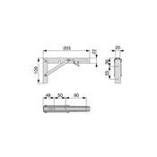 Jeu Supports pliables long. 203mm Acier noir