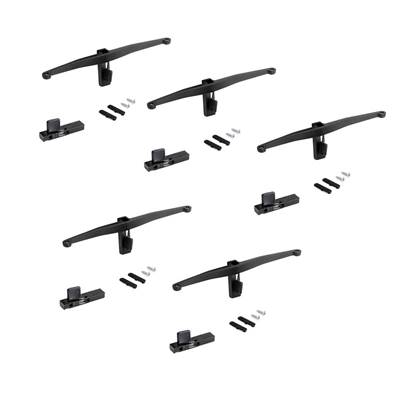 Lot consoles 5 étagères bois structure Zero planches non incluses Zamak noir texturé