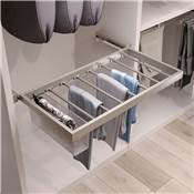 Kit 7 tringles pantalon cadre coulis.t Hack armoires f. souple réglable mod. 600mm Gris pierre