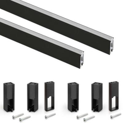 Lot 2 rails penderie dressing Luxe aluminium et plastique