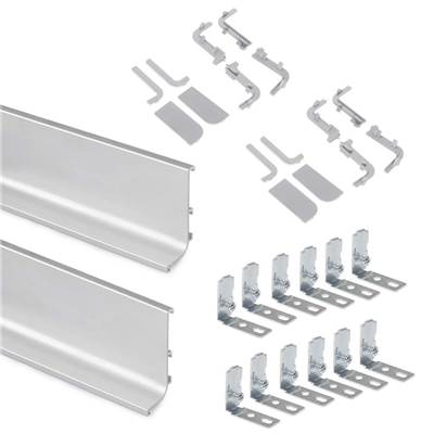 Kit 2 profils supérieurs Gola meubles cuisine long. 2,35m accessoires alu. Anodisé mat