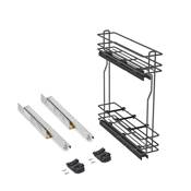 Porte-bouteilles latéral extractible fermeture amortie mod. 150mm acier Anthracite