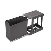 Poubelles recyclage la cuisine 1 x 30L fixation inf. extraction auto. Acier plastique Anthracite