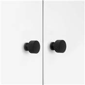 Lot 10 boutons meubles Argos diam. 30mm alu. noir