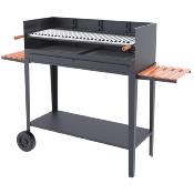 Barbecue charbon de bois 100 cm sur chariot roulant