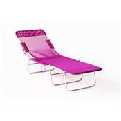2 Lits de plage, lit de camp Finition aluminium Tissus textilene, VALPARAISO