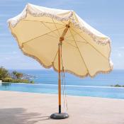 Parasol de jardin droit diamètre 300cm mât 48mm écru