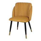 Lot 2 chaises tapissées style contemporain moutarde
