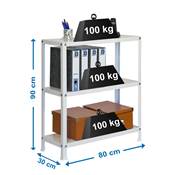 Étagère en métal  3 étagères charge 100 kgs dim.902x810x310mm à visser