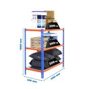 Étagère en métal bleu orange galva 3 étagères 200 kgs dim.1000x1100x500mm sans vis