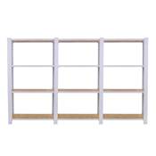 Étagère en métal blanc osb 12 étagères charge 200 kgs dim.1500x2400x300mm sans vis