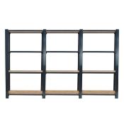 Étagère en métal anthracite osb 12 étagères 200 kgs dim.1500x2400x300mm sans vis