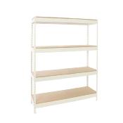 Étagère en métal blanc bois étagères charge 300 kgs dim.2000x1200x450mm sans vis