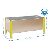 Jardinière en métal vert contenance 100L dim.410x900x400mm à visser
