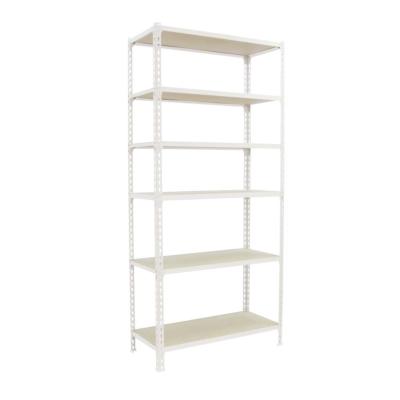 Étagère en métal blanc bois 6 étagères 200 kgs dim.2500x1100x300mm sans vis