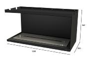 Caisson bio éthanol lareira 4 côtés ouvert latéral gauche 950-2FG