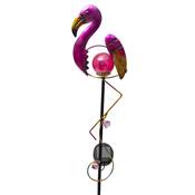 Flamant à planter solaire décoration de jardin 1 led hauteur 84cm rose