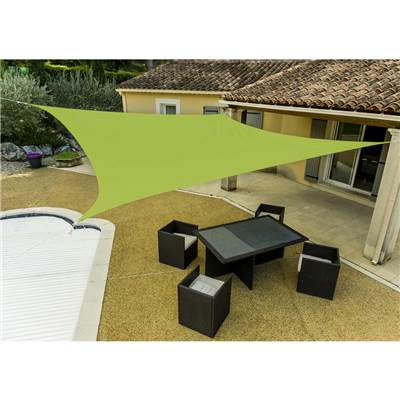 Voile d'ombrage rectangulaire vert anis 160g/m2 dim.4x5m