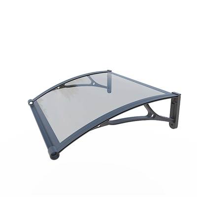Marquise entrée polycarbonate 2,5mm aluminium 80x100cm gris