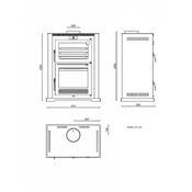 Poêle à bois en acier avec four 11.5 Kw 814x1024x520 mm HL-100