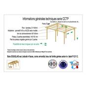 Abri Toit Plat Bois Douglas France Carport Auvent Camping-car 500x800cm H 320cm