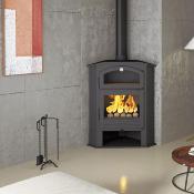 Poêle à bois double combustion avec bûcher intégré 15 kW – CH-0