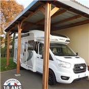 Abri Toit Plat Adossé Bois Douglas France Carport Auvent Camping-car 400x1050cm H 320cm