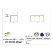 Abri Toit Plat Adossé Bois Douglas France Carport Auvent Camping-car 450x800cm H 320cm