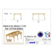 Pergola indépendante Bois Douglas France Carport-Auvent terrasse 400x500cm H 250cm