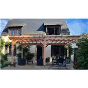 Pergola indépendante Bois Douglas France Carport-Auvent terrasse 650x450cm H 250cm