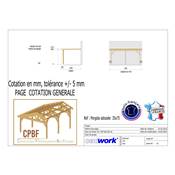 Pergolas Adossée Bois Douglas France Carport-Auvent terrasse 750x650cm H 250cm