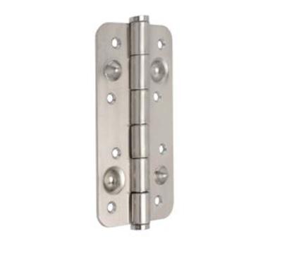 Lot 5 charnières porte sécurité 150x80mm anti-dégondage bords arrondis Acier Nickel satiné