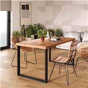 Jeu pieds rectangulaires Square table larg. 800mm Acier noir