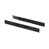 Lot 5 jeux Coulisses tiroirs roulement billes haut. 45mm prof. 550mm sortie totale amortie Noir