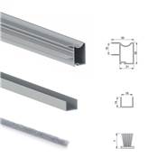 Kit ferrures Placard 81 2 coulissants fermeture souple profilé Wave ép. 16mm Anodisé mat