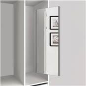 Miroir extractible intérieur darmoire alu. Acier plastique Verre