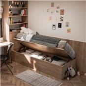 Jeu ensemble levage lits ouverture latérale lits 90 cm Acier noir