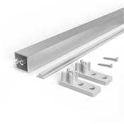 Kit 4 profils transversaux meubles cuisine Albeam accessoires visser alu. plastique anodisé mat