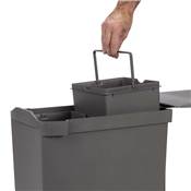 Poubelles recyclage la cuisine 2 x 14L fixation inf. extraction auto. Acier plastique Anthracite