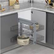 Système d'angle extractible meuble cuisine Suprastar acier chrome