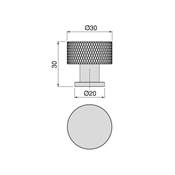 Lot 10 boutons meubles Argos diam. 30mm alu. noir